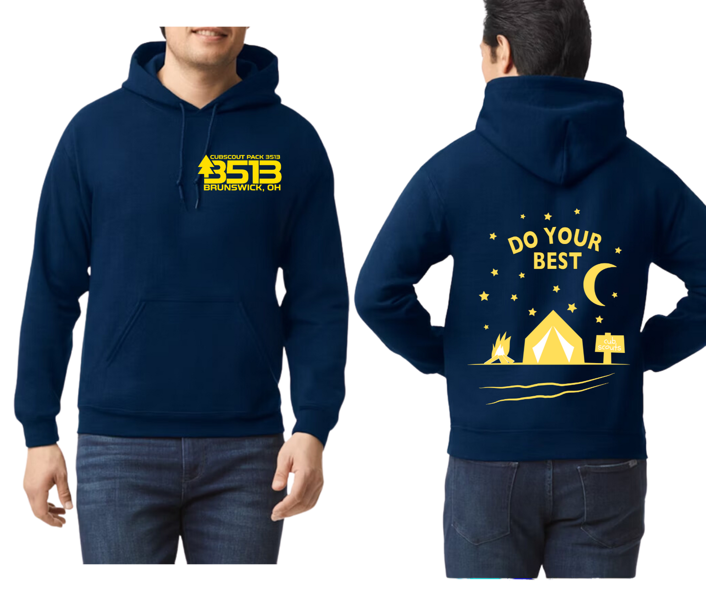 * Scout Adult hoodie sweatshirt with pocket and back design