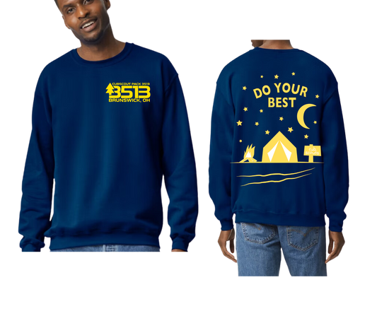 * Scout Adult crew neck sweatshirt with pocket and back design