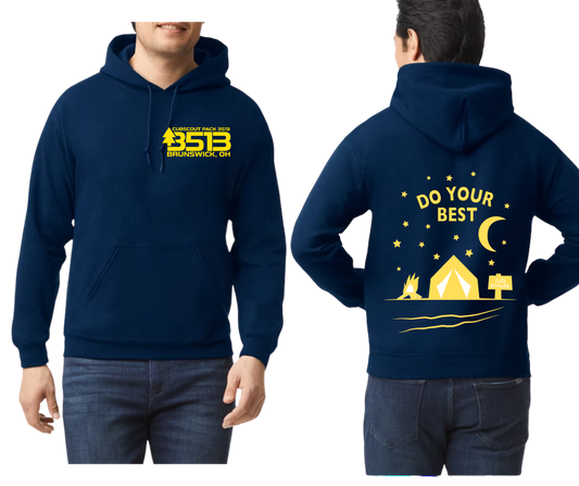 * Scout Adult hoodie sweatshirt with pocket and back design