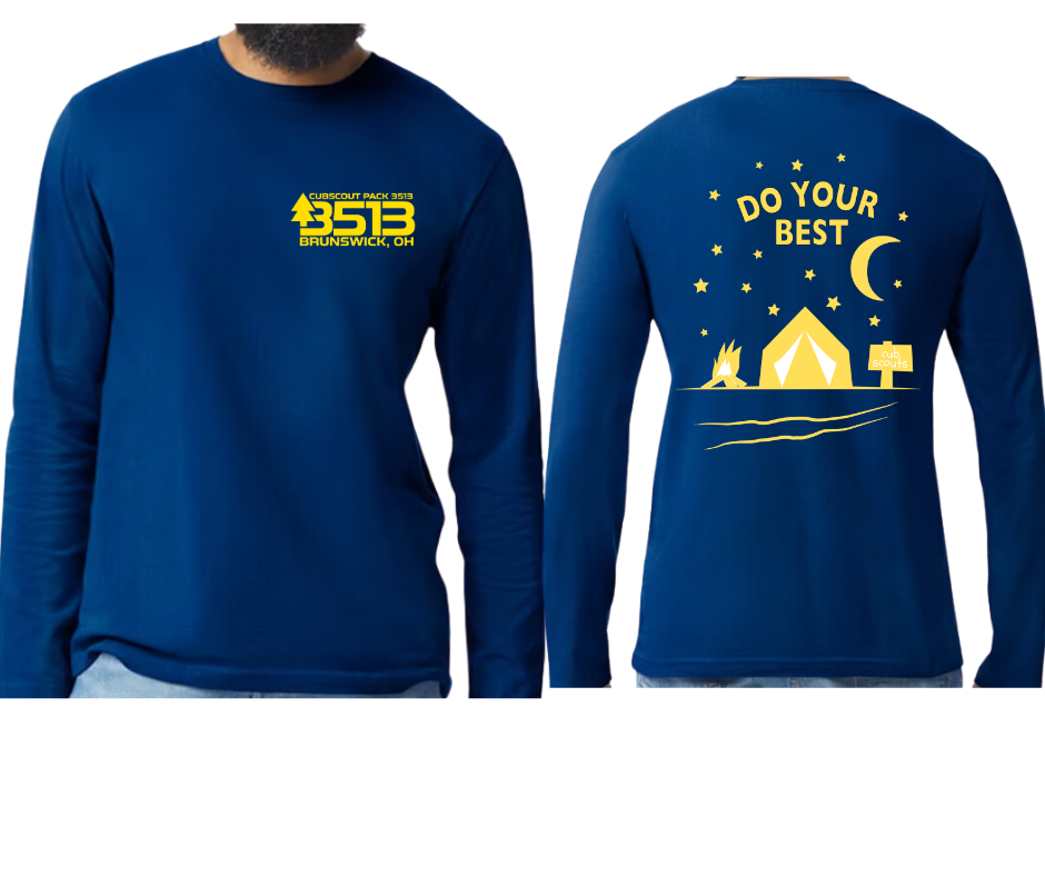 * Youth Scout long sleeve tshirt front and back design